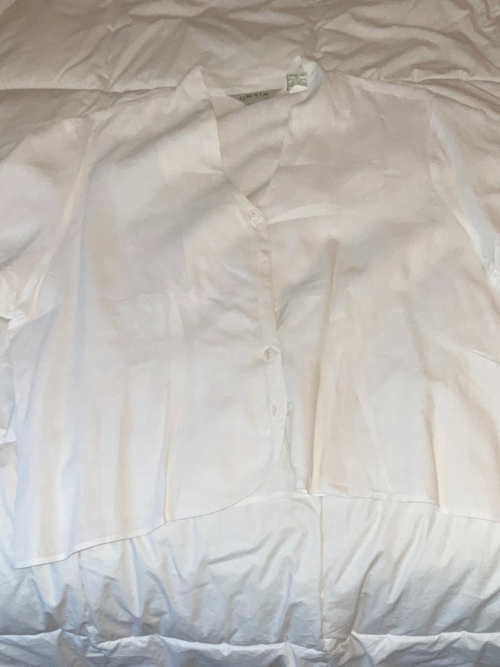 Orvis White Button-Front Lightweight Blouse